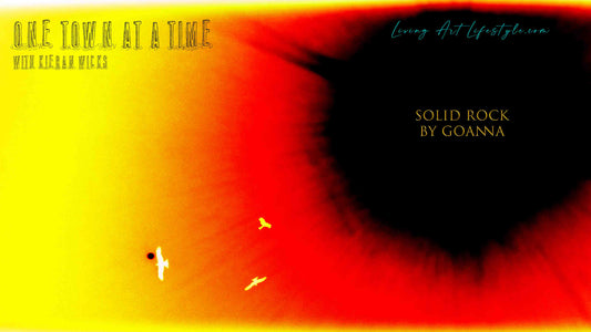 Solid Rock by Goanna - Live Acoustic Cover by Kieran Wicks - 3 eagle flying in sky digital art red black and yellow indigenous Australian Colours