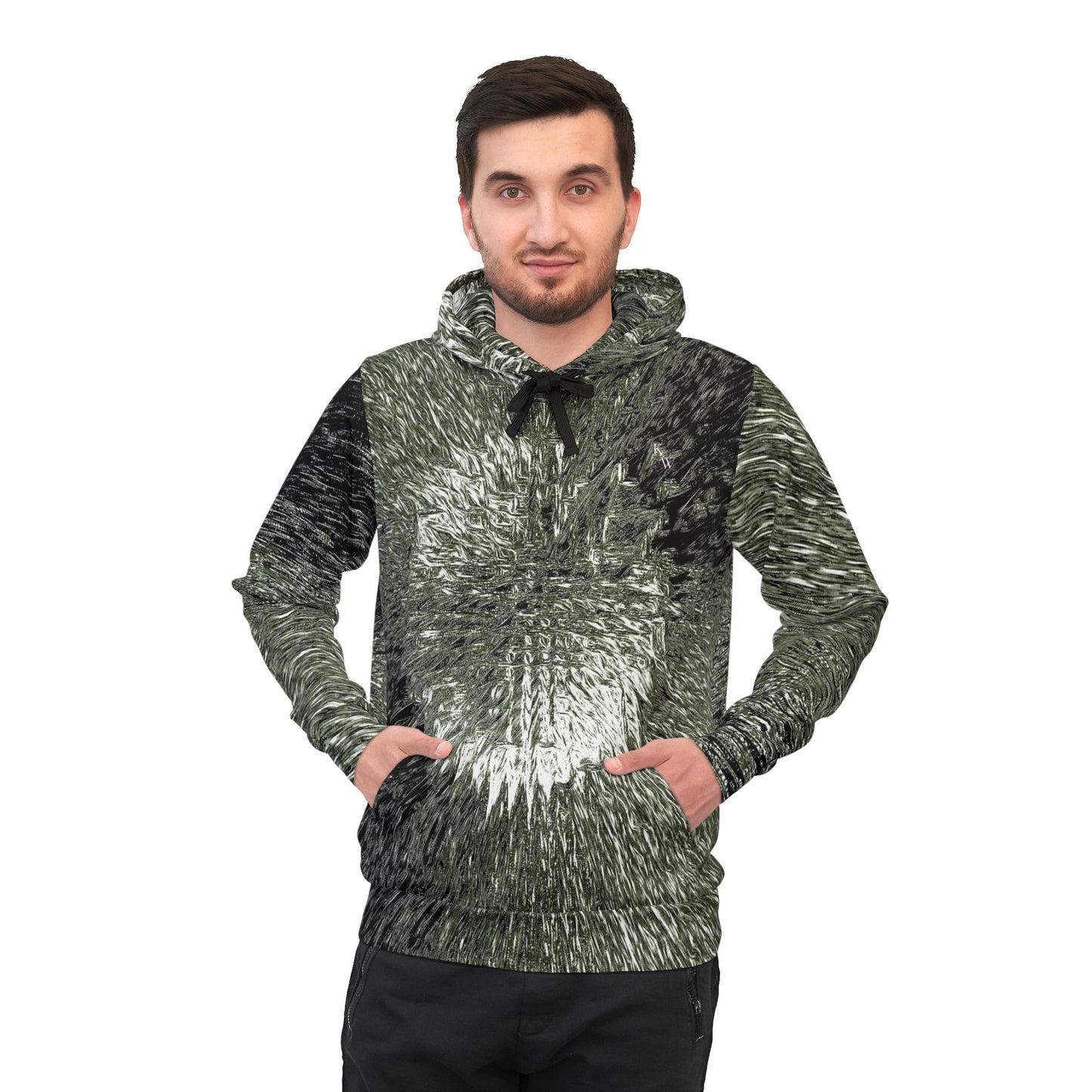 Dark Orbit - Eco-Friendly Athletic Hoodie with Abstract Star Burst Design