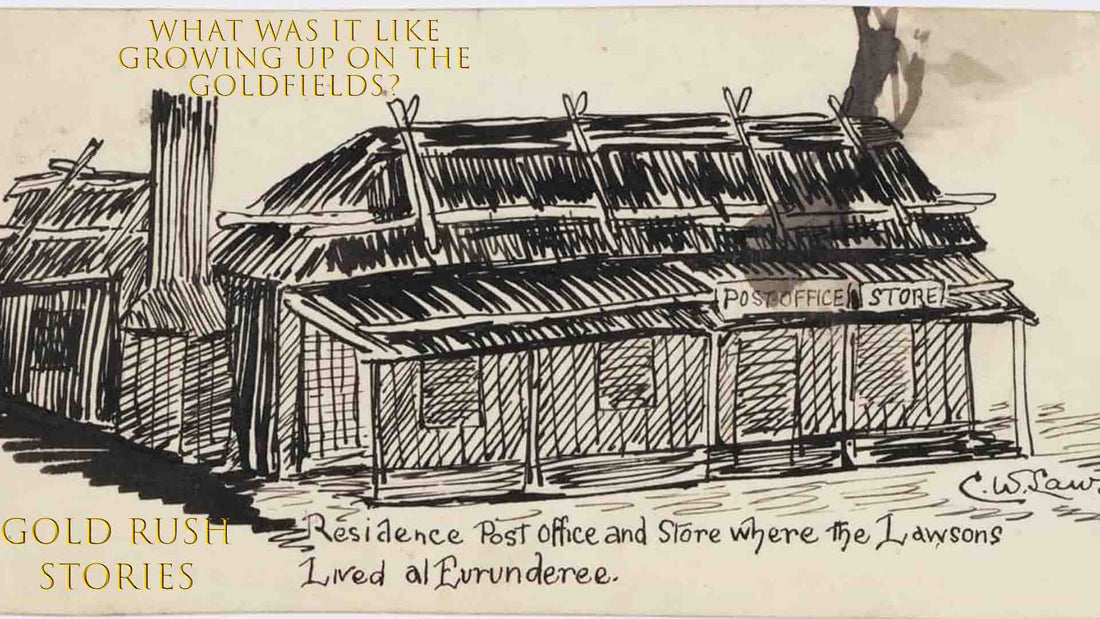 Sketch of Lawson Home in Eurunderee NSW What was it like to Grow up on the Gold Fields? - Gold Rush Stories Part 27