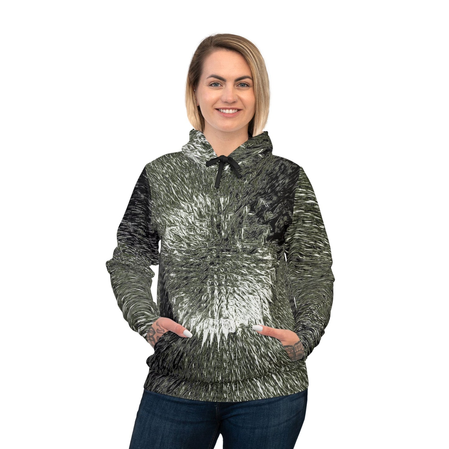 Dark Orbit -  Eco-Friendly Athletic Hoodie with Abstract Star Burst Design