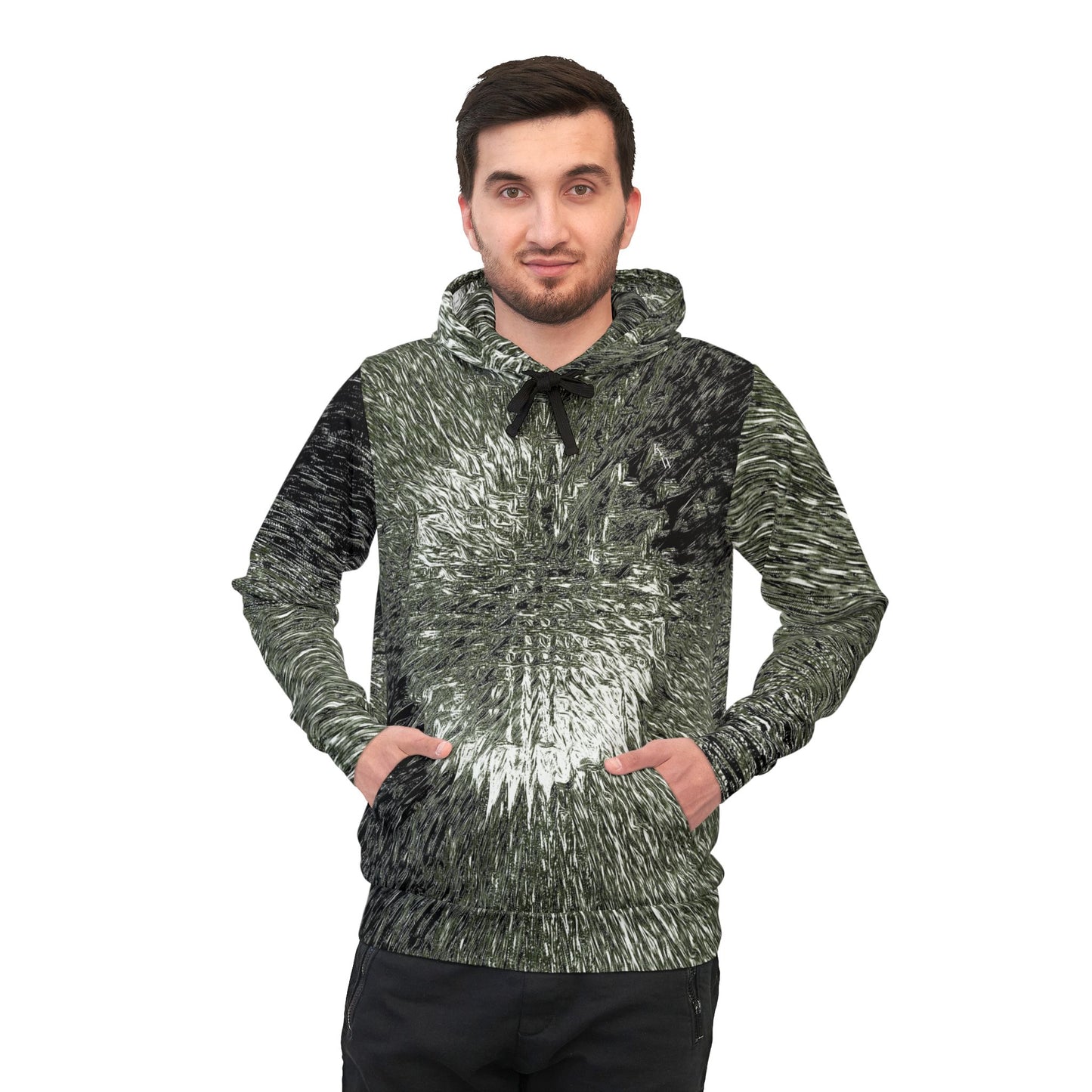 Dark Orbit -  Eco-Friendly Athletic Hoodie with Abstract Star Burst Design