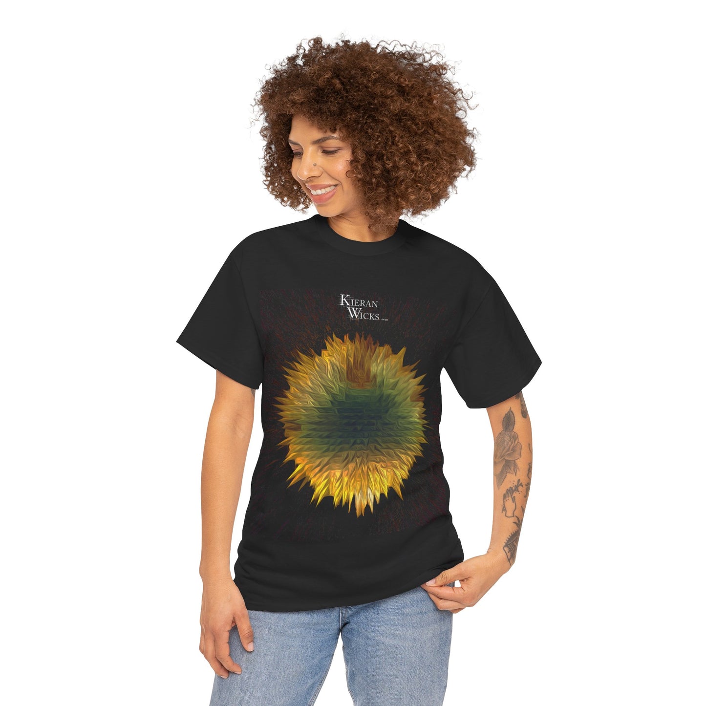 Goldeneye - Unisex Heavy Cotton Tee - Unique Starburst Design for Creative Souls